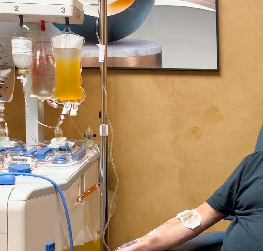 Apheresis treatment in progress — plasma collection at ATCA Palm Beach Gardens